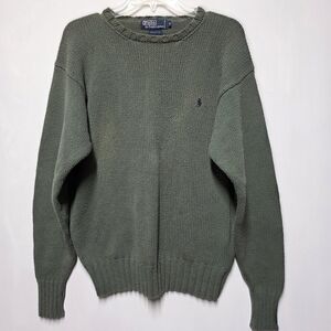 Vintage Polo By Ralph Lauren Green Crewneck Sweater Men's M